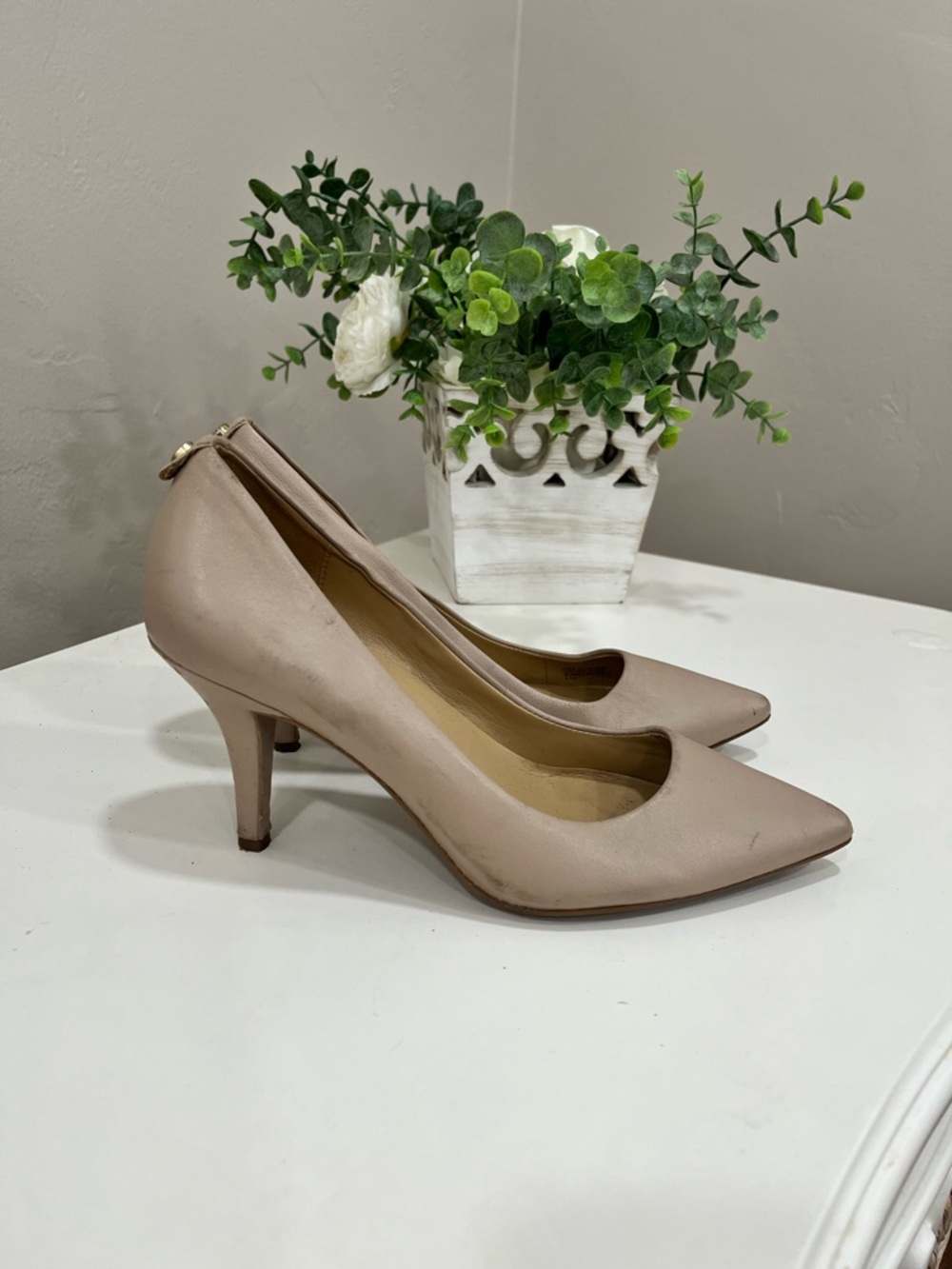 Michael Kors Nude Pointed-Toe Stiletto Pumps